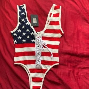 American flag bodysuit